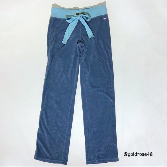 Pink by Victoria’s Secret blue terry lounge pants Y2K - Picture 2 of 7